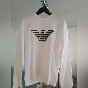 Emporio Armani Men's White Crewneck Sweater